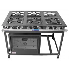 Fogão Industrial 6 Bocas com Forno Baixa Pressão / Perfil 7cm / Grelhas 30x30 / MR Fogões