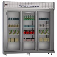 Expositor Refrigerado Conveniência Classic 3 Portas 2,00 mts p/ FRUTAS E VERDURAS - 2153V POLOFRIO