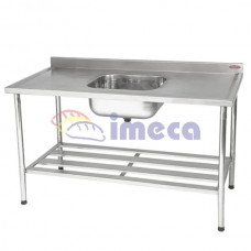 Mesa 1,20x0,70 INox 304 com 01 cuba 50x40x25 com grade inferior desmontável - 6811 IMECA